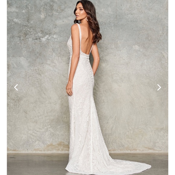 Jane Hill Airlie Wedding Gown - beaded - Size 8 and altered slightly to fit - Picture 6 of 6